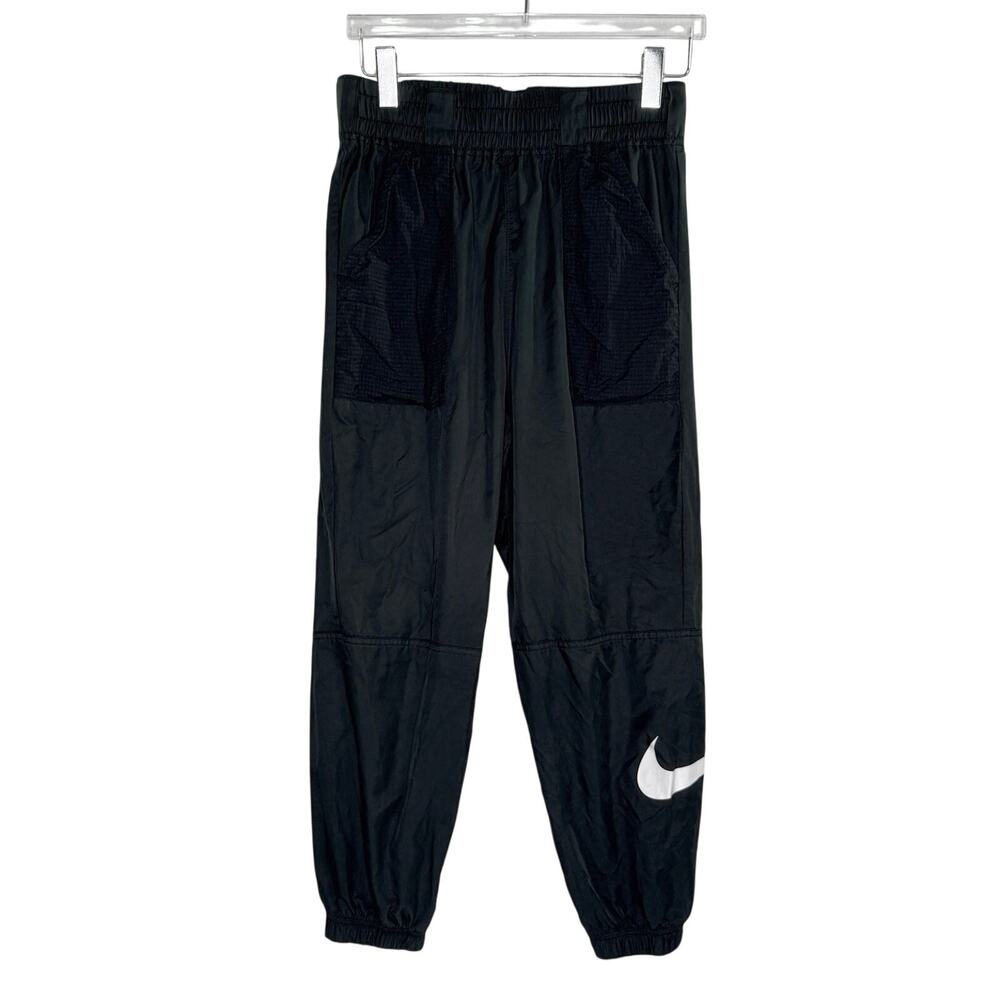 Nike NSW Swoosh Pant M Black Patch Pocket Windbreaker Material Active Revolve